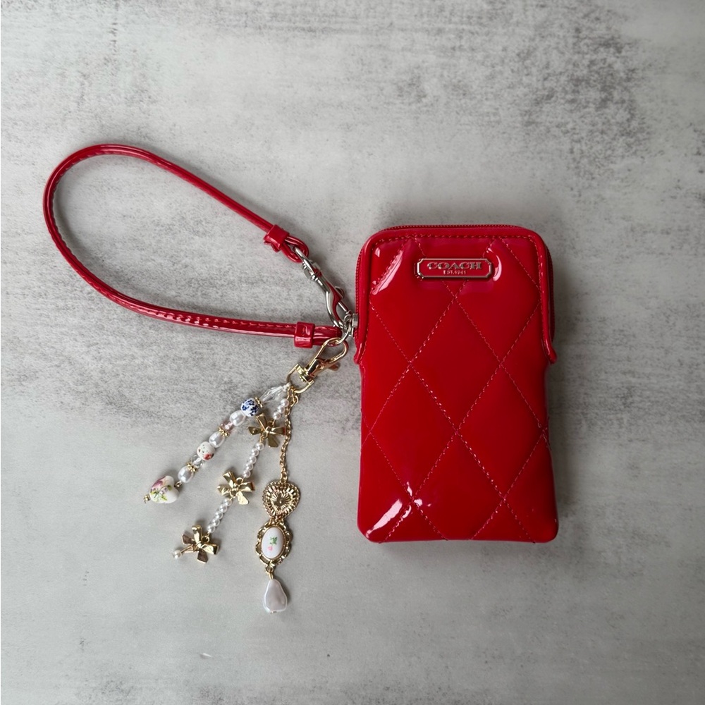 Red Coach Cell Phone/Camera Pouch